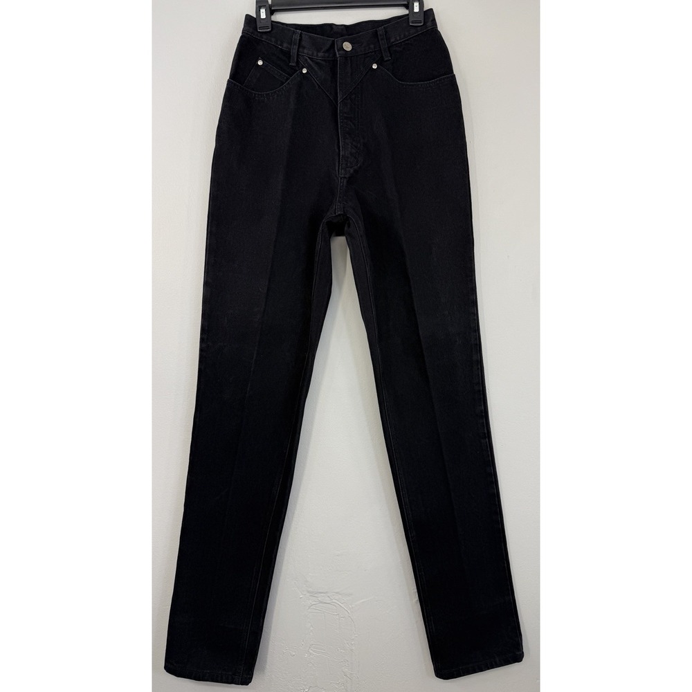 Rockies Bareback Jeans Women's Fits 26x35.5 Western Black High Rise Cowgirl